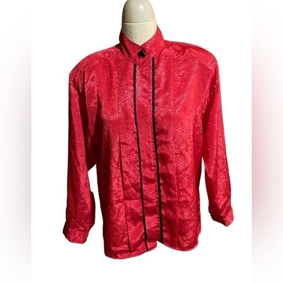  Peter and Ashley red vintage Blouse size 16 - Picture 1 of 5